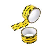 Healeved 2 Rolls Yellow Black Warning Tape Caution Tape Self-Adhesive Do Not Enter for Hazard Marking and Floor Decals