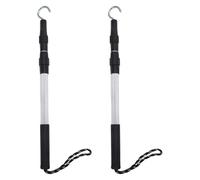 Healeved 2 Sets Attic Ladder Pull Down Hook: Extendable Telescoping Pole 16"-35" with Ergonomic Handle - Attic Hatch Opener Kit - Replacement for Pull-Down Cord