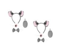 Healeved 2 Sets Koala Animal Costume Set with Ears Headband, Tail, Bow Tie and Nose for Halloween Party Dress, Comfortable to Wear and Effortless Cosplay Transformation, Festival