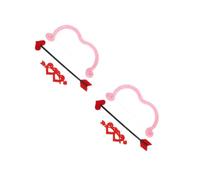 Healeved 2 Sets Valentine's Day Cupid Costume Accessories Set with Sturdy Plastic Bow and Arrow and Heart Shaped Sunglasses, Comfortable to Wear for Halloween and Christmas Party