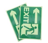 Healeved 2 Sheets Glow in The Dark Exit Sign Stickers with Self-adhesive Design, Polyethylene Reflective Film Material, Easy to Install Safety Signs for Public Places and Hotels