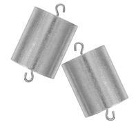 Healeved 200g 2pcs Small Metal Weights for Crafting, Hook Weights with Double Hooks, Silver Iron Blocks for Physics Experiments, Consistent Performance, Middle and High School Students