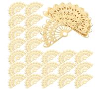 Healeved 200pcs Fan Shaped Charms for Jewelry Making in Golden Iron with Smooth Edges and Unique Openwork Design, for DIY Creative Projects on Earrings and Necklaces