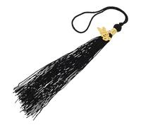 Healeved 2026 Graduation Tassels 4pcs Black Doctoral Cap Hanging Graduation Caps with Gold Number Charm for Ceremonies and Graduate Photos