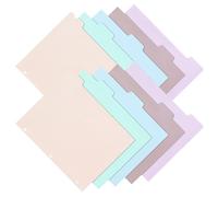 Healeved 20Pcs A4 Binder Index Dividers with Insertable Plastic Numbered Tabs, 3-Hole Loose-Leaf Separator Pages in Pastel Colors for Student Teacher Office Planner Organizers