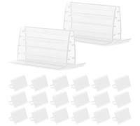 Healeved 20pcs Adhesive Sign Panel Holders Small Pvc Sneeze Panel Holders Lightweight and Securely Fix for Cards Photos Receipts in Retail and Office Use