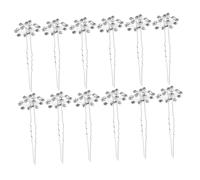 Healeved 20pcs Bridal Flower Hairpin: U-shaped Hair Forks With Rhinestones - Baby's Breath Design Wedding Hair Accessories For Bridesmaids Women