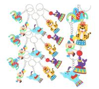 Healeved 20pcs Carnival Circus Theme Keychains Small Lightweight Cartoon Key Rings for Bag Decoration and Key Holder Unique Design Keychains for Women and Party Favors