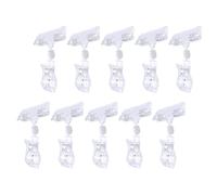 Healeved 20pcs Double-Head Rotatable Sign Holder Clips for Retail Store Price Tags, Plastic Small Sign Holders for Merchandise Display and Shelf Use