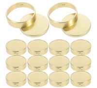 Healeved 20pcs Gold Aluminum Jar Lids for Sauce Bottles and Jam Jars, Replacement Metal Canning Lids with Easy to Open and Close Buckle, Water Resistant Caps Suitable for Restaurants