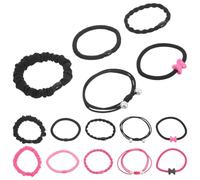 Healeved 20pcs Hair Ties For Girls: High Elasticity Scrunchies Ponytail Holders - Cute Bun Maker Accessories - Elastic Small Hoop Hair Bands Black & Pink
