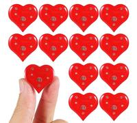 Healeved 20pcs Heart-shaped Luminous Brooch Pins Glowing Lapel Pins Wedding Party Decorations Valentine's Day Festive