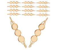 Healeved 20pcs Metal round Tray Base Hair Barrettes with Smooth Edges for DIY Hair Accessories Making, Elegant Circle Clips for Women and Gifting