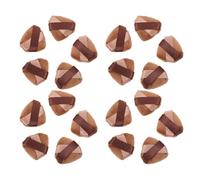Healeved 20pcs Mini Triangular Brown Velvet Powder Applicators with Double Ribbon, Non-slip Face Setting Sponge for Loose Powder and Makeup Finishing, Cosmetic Tools for Beginners