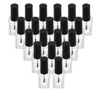 Healeved 20pcs Nail Polish Bottle Empty Polish Bottle Sample Brush Cap Refillable for Home Salon Use