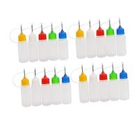 Healeved 20pcs Needle Tip Squeeze Bottle Glue Applicator Bottles Lids Refillable Plastic