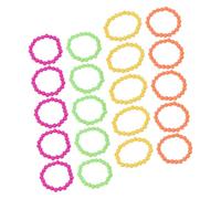 Healeved 20pcs Neon Braided Bead Bracelets Plastic Wristbands for Party Halloween Carnival Concert Group Fun Accessories