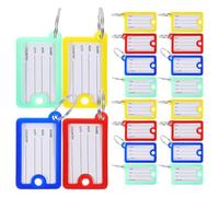 Healeved 20pcs Plastic Key Tags with Numbered Labels and Sturdy Pp Material, Writable Key Id Tags for Luggage and Items, for Travel and Office Use to Prevent Misplacement and Confusion