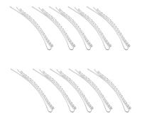 Healeved 20pcs Silver Rhinestone Hair Pins Set Single Row Crystal Barrettes for Fine Hair Suitable for Wedding and Special Occasion Styling