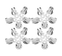 Healeved 20pcs Stainless Steel Clip on Earring Backs with 12mm Round Flat Tray Base, Non-Pierced Ear Clips for DIY Jewelry Making Supplies and Earring Converter Findings