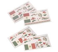 Healeved 20Pcs Waterproof Mexican Independence Day Temporary Tattoos Green Coated Paper Flag Stickers Breathable Design for Mexican Independence Day Party and Sports Events Decoration