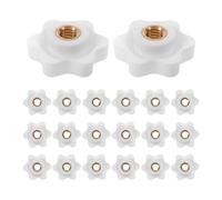 Healeved 20pcs White Wear-Resistant Walker Handle Knobs with Copper Core, Universal Compatibility Replacement Parts for Rollator and Rollator Walker Accessories, for Seniors Mobility Aids
