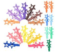 Healeved 21 Pcs Star Hair Clips Cute Hair Clips Five-pointed Star Metal Candy Colour 3-gradient Set for Daily Use and Parties