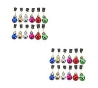Healeved 24 pcs Christmas Beard Ornaments Clips Multi Color Beard Baubles with Bells for Men Holiday Facial Hair Decoration Durable Eco Friendly Xmas Party Accessories