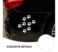 Healeved 24pcs Cat Footprint Car Decals 3D Carbon Fiber Vinyl Stickers 11cm x 6cm White Car Decorative Stickers and Motorcycle Decoration