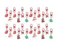 Healeved 24PCS Christmas Keychain Set Festive Reindeer Santa Claus Gingerbread Man Snowman Tree Charms for Holiday Stocking Stuffers DIY Decorations Party Favors