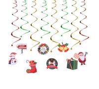 Healeved 24pcs Christmas Swirl Decorations Hanging Ceiling Ornaments Pvc Material Party Indoor Spiral Pendants for Holiday Celebration and Festive Home Decor