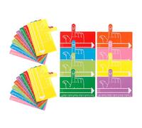 Healeved 24pcs Colorful Finger Writing Spacers Guided Reading Strips and Dyslexia Reading Aid Classroom Handwriting Tools for Letter Spacing and Focus