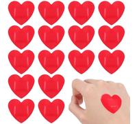 Healeved 24pcs Heart-Shaped Adhesive Wound Bandages Red Breathable Conforming First Aid Patches for Skin Protection and Comfortable Wound Dressing