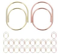 Healeved 24pcs Mini Metal Paper Clips for Documents Small Paperclips Office Stationery Set with Gold and Rose Gold Mixed Colors, Geometric Design Clips for Paperwork and Notebooks