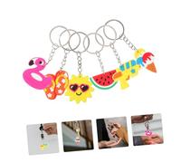 Healeved 24pcs Tropical Hawaiian Keychains Creative Cartoon Backpack Charms Beach Party Hanging Pendants with Ice Cream Flamingo Watermelon Designs for Summer Decorations