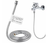 Healeved 2m Stainless Steel Shower Hose for Bathroom Handheld Sprayer, Flexible Pull-Out Connector Tube with Leakproof Male Female Thread, Suitable for Hot Cold Water Faucets
