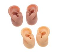 Healeved 2Pair Realistic Silicone Ear Model Soft Flexible Human Ear Mold for Piercing Practice Jewelry Display Teaching with Lifelike Anatomy and Skin-friendly Touch Reusable Training Tool