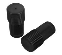 Healeved 2pcs 22mm French Threaded Extension Pole Tips Black Metal Threaded Ends for Telescopic Rods Replacement Handle Tips for Broom and Mop Heads