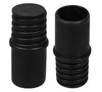 Healeved 2pcs 22mm Threaded Handle Adapter for Mop Broom Extension Poles, Black Metal Threaded End Connector Compatible Straight Rods for Household Cleaning Tools