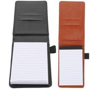Healeved 2pcs A7 Notepad Set Multi-function Daily Planning Notebooks with 50 Sheets Each, Pu Cover and Rounded Corners, Easy to Carry for Business and Meeting