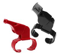 Healeved 2pcs Abs Plastic Dual-tone Whistles with Ring Design, Deafening Loud and Easy to Carry Sports Referee Whistles for Outdoor Basketball Coaching and Training