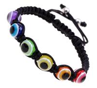 Healeved 2pcs Adjustable Evil Eye String Bracelet for Women and Men, Resin Material with Lightweight Design, Symbol of Wealth Wrist Ornament, Gift for Mother's Day and Birthday