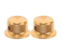 Healeved 2Pcs Aluminum Volume Knobs for Electric Guitar and Bass, Metal Potentiometer Control Knobs 24X14.5Mm, Universal Guitar Tone and Volume Adjustment Accessories, Gold