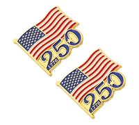 Healeved 2pcs American Flag Lapel Pins with Fade-resistant Finish and User-friendly Clasp, Red Alloy Enamel Brooches for Community Parade and Patriotic Celebration Accessories