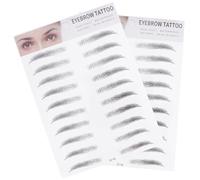 Healeved 2pcs Artificial Eyebrow Transfer Stickers in Black, Paper Material, Temporary and No Skin Damage, for People with Light Or Sparse Eyebrows and Novices