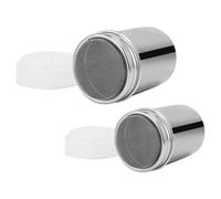 Healeved 2pcs Baking Powder Shaker Sifter Sugar Powder Shaker Duster Stainless Steel Pp Material Sleek and Simple Appearance Compact and Portable Even Distribution Kitchen Use