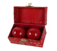 Healeved 2pcs Baoding Balls for Hand Therapy Portable Enamel Hand Exercise Balls with Flower Pattern for Stress Relief and Rehabilitation at Work or Home