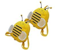Healeved 2pcs Bee Backpack with Leash for Boys, Cute Honeybee Design, High Visibility Nylon Material, Multiple Pockets, for Daily Use and Busy Events