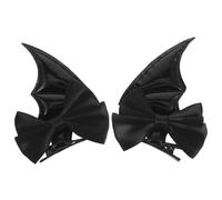 Healeved 2pcs Black Bat Wing Hair Clips, Fabric Material Small Claw Clips Highlighting Personal Style, Versatile Accessories for Halloween and Festive Gatherings