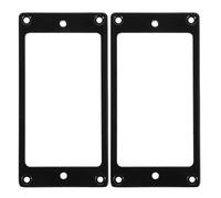 Healeved 2Pcs Black Metal Humbucker Pickup Frames Flat Dual Coil Pickup Covers Replacement Rings for Electric Guitar Bridge and Neck Parts